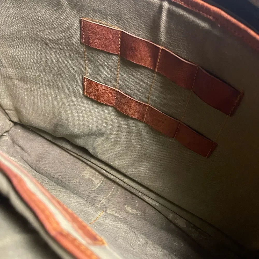 Komal's Passion  Leather distressed tan Messenger Commuter large Shoulder Bag